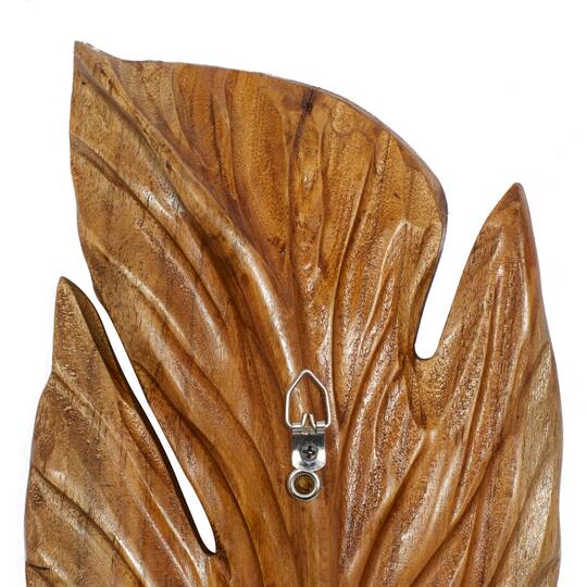 Set of 3 Brown Teak Wood Rustic Wall Decor 7", 27"